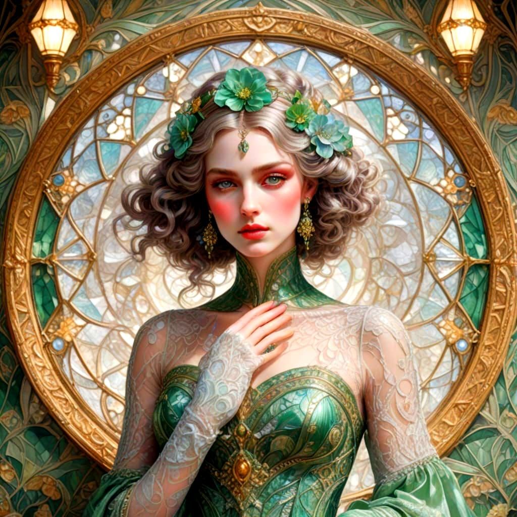 Ethereal Beauty in Jugendstil Splendor
