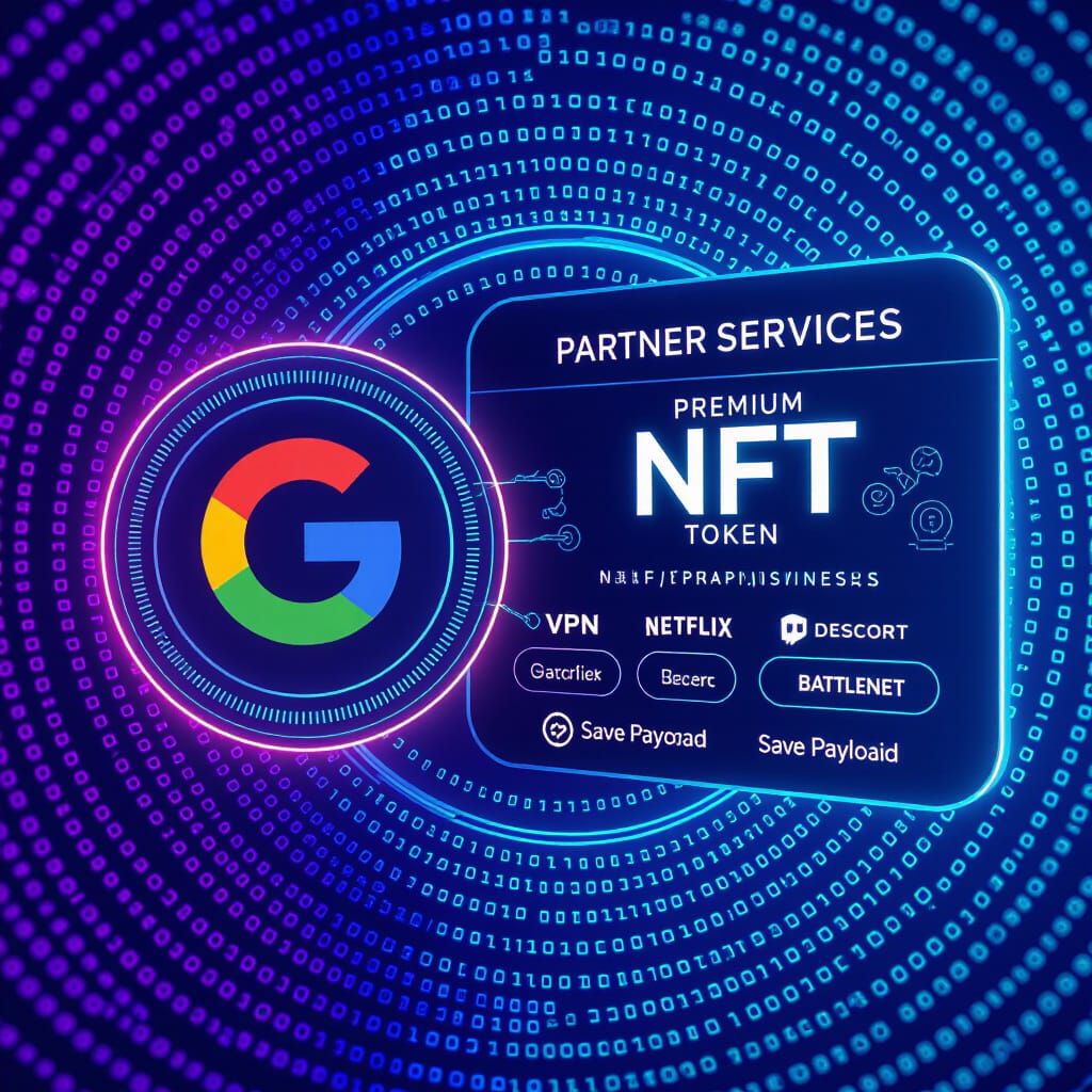 Futuristic Google AdSense Button with NFT Token