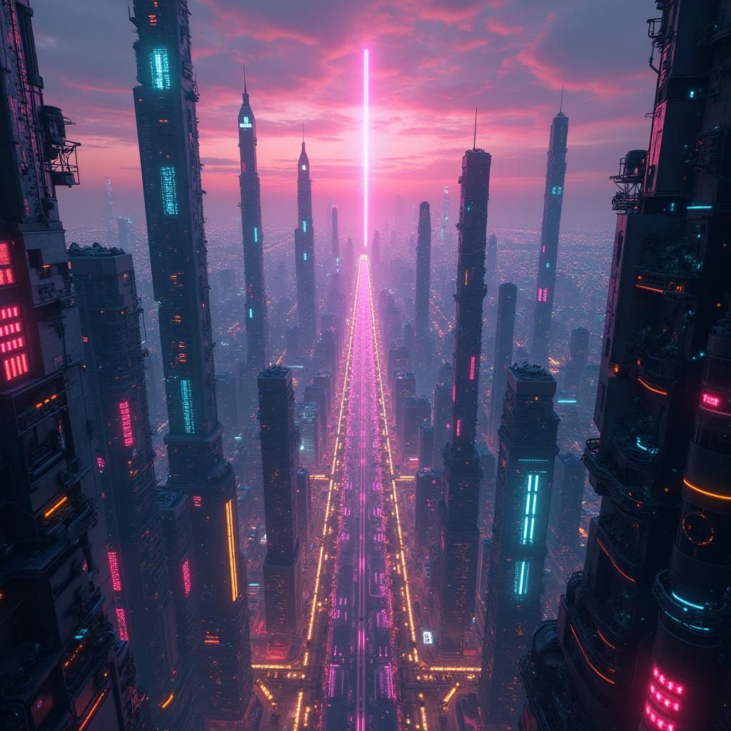 Cyberpunk Mindscape: Neon City in the Mind