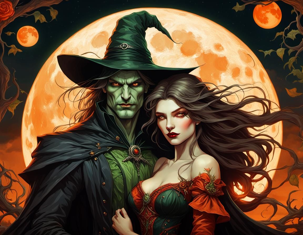 Vampire's Embrace: Dark Fantasy Art in Ethereal Lighting