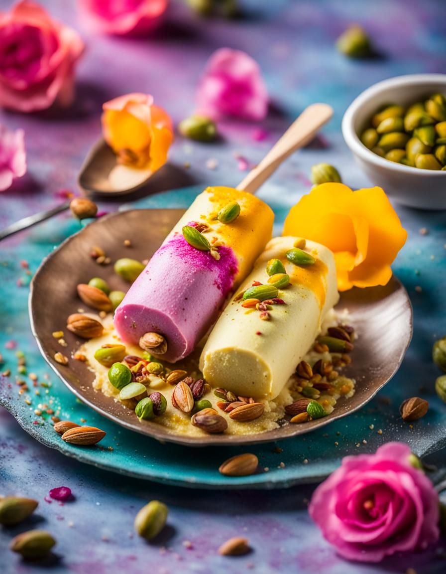 Indian Kulfi Food Photography with Spices and Nuts