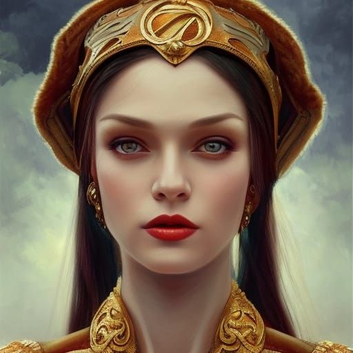 Neo-Victorian Scythian Beauty in Detailed Portrait