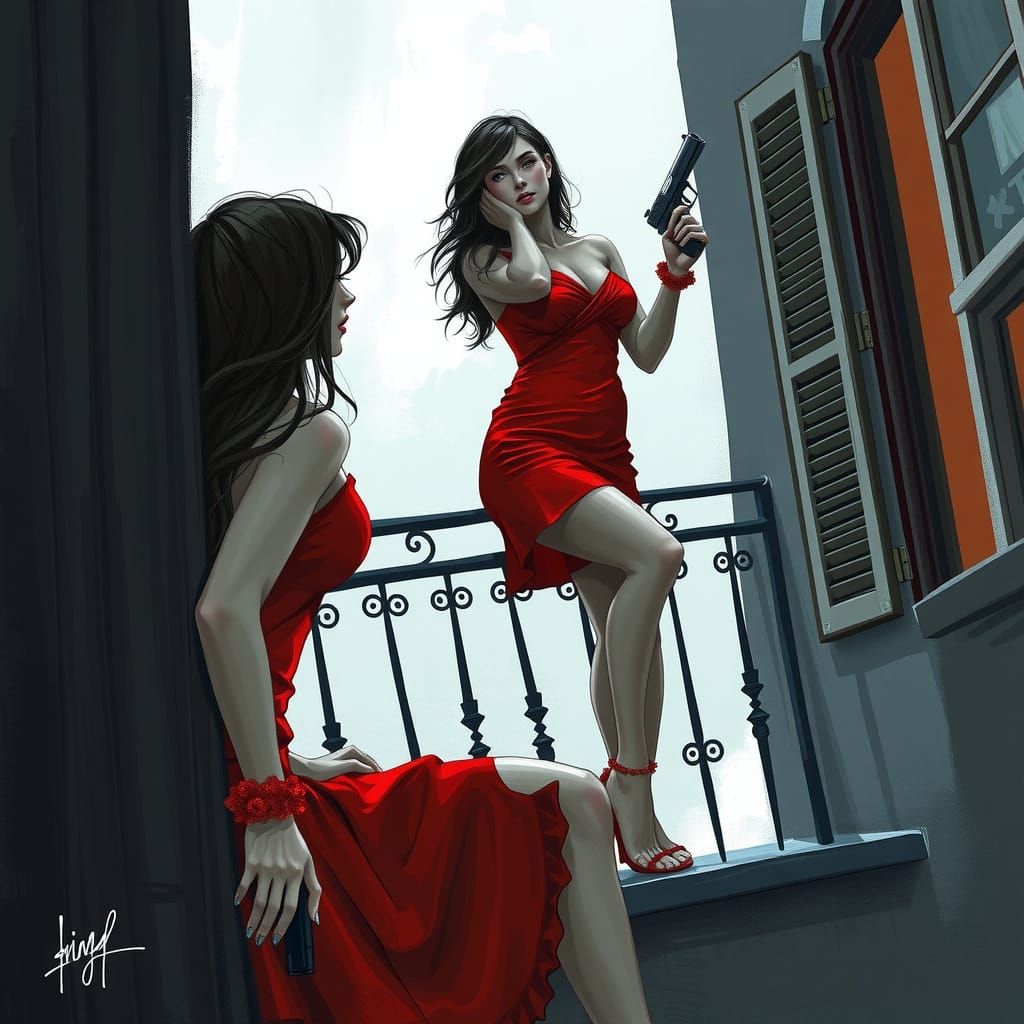 With a pistol on her thigh and a gleam in her eye, the woman...