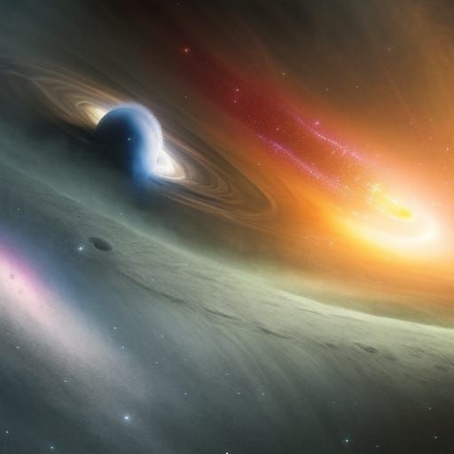 Galactic Thunder Near Black Hole: Detailed Concept Art