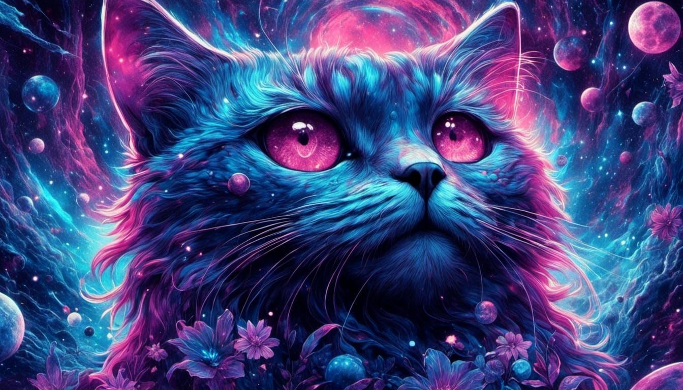 <lora:SurDime:1.0> Space cat purple and blue