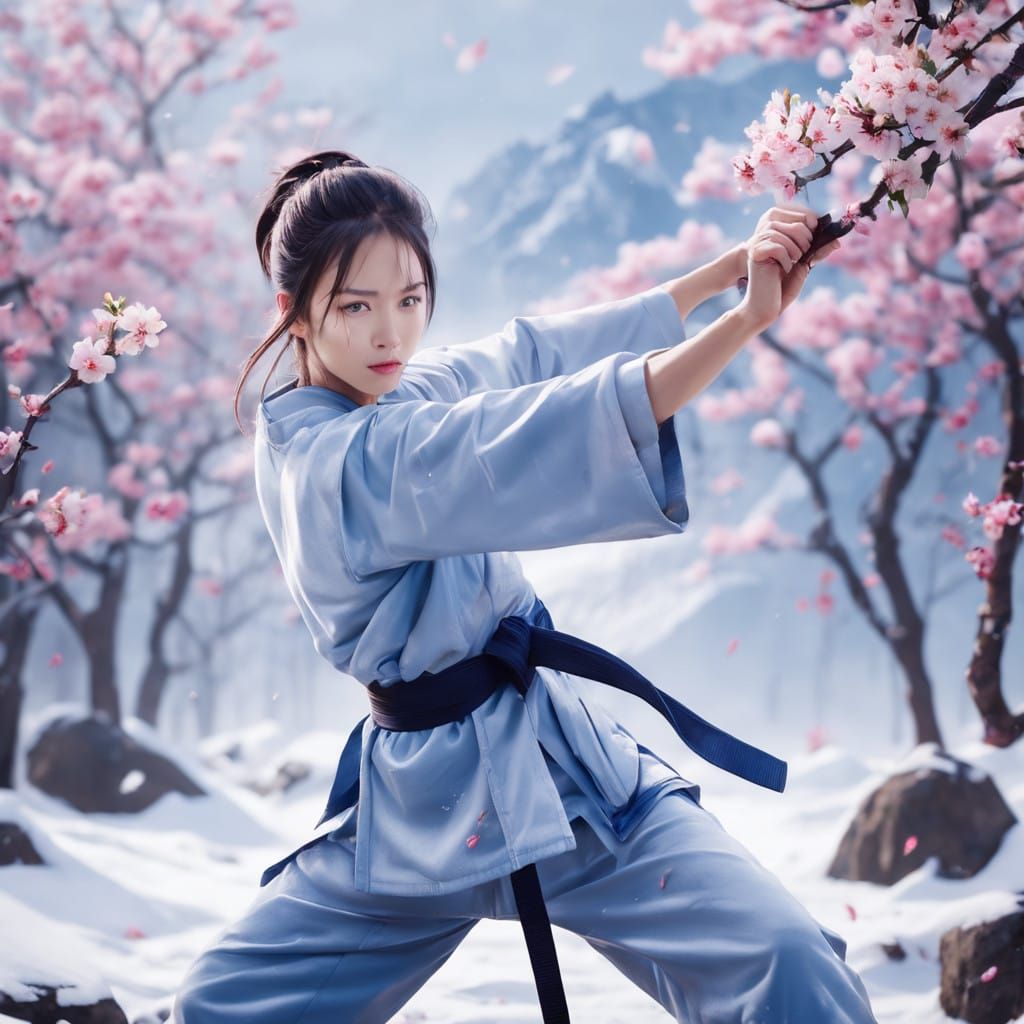 Martial Artist in Winter Wonderland