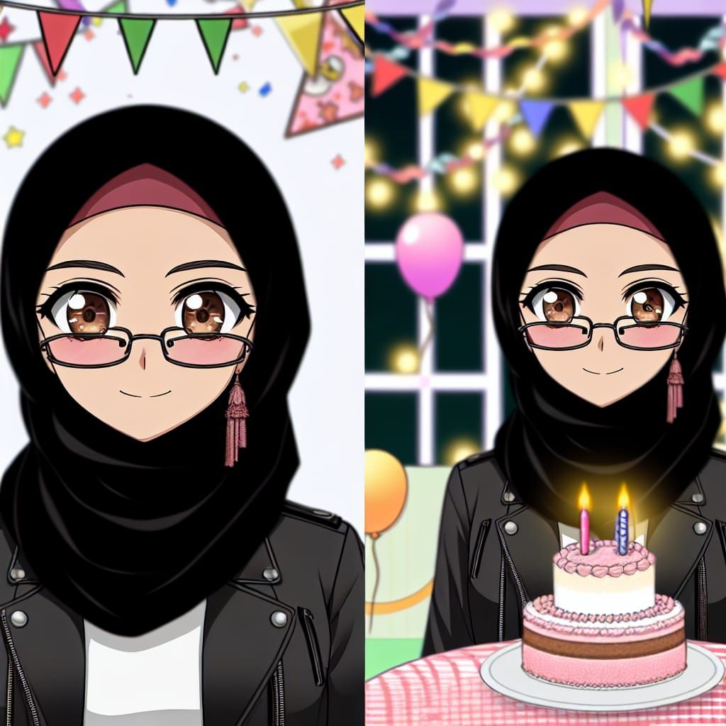 Anime Girl's Birthday Party Celebration