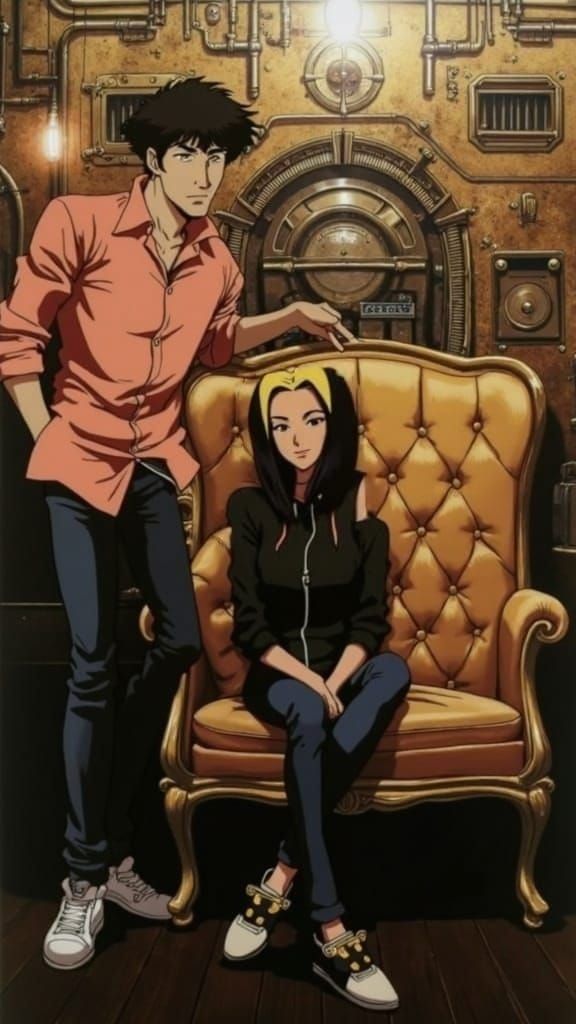 Confident Gentleman in Lavish Steampunk Ballroom