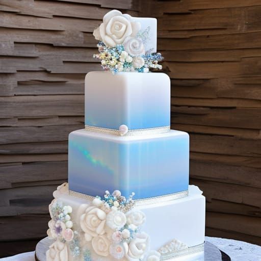 Fantasy Moonstone and Crystal Wedding Cake