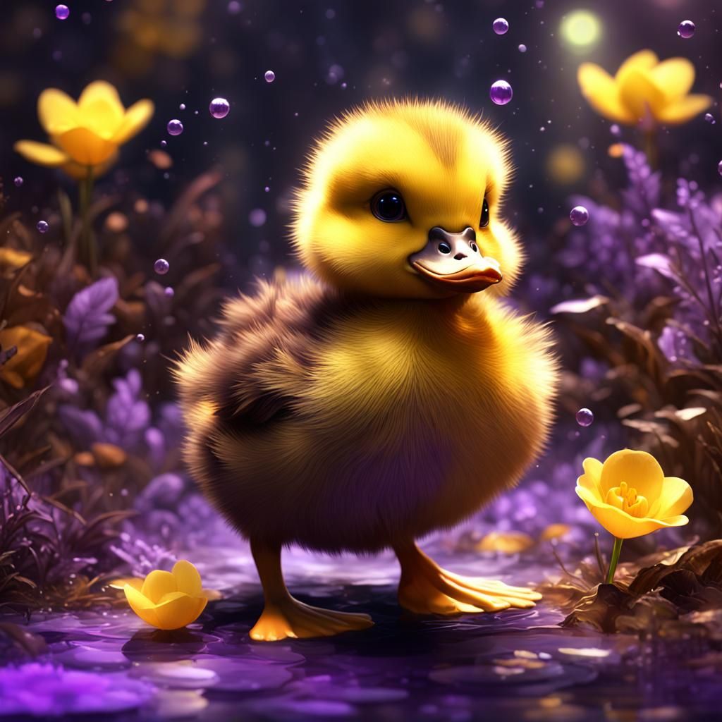 Excited Duckling: A Hyperdetailed Dark Fantasy Concept