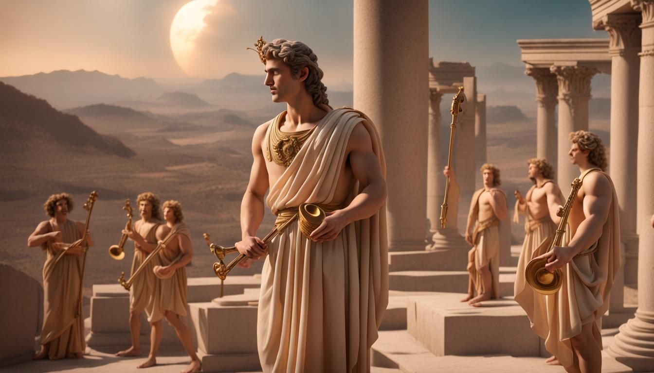 Apollo, God of Music, in Claymation Style