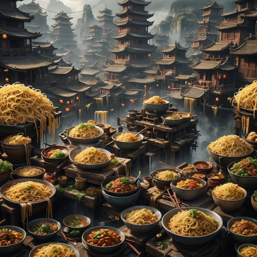 Epic Noodles in Digital Matte Painting