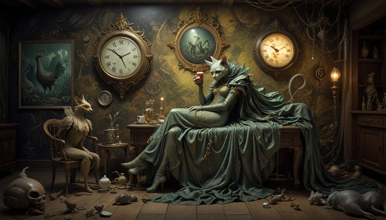 Dreamlike Oil Paintings of Lady in the Radiator and Cryptid ...