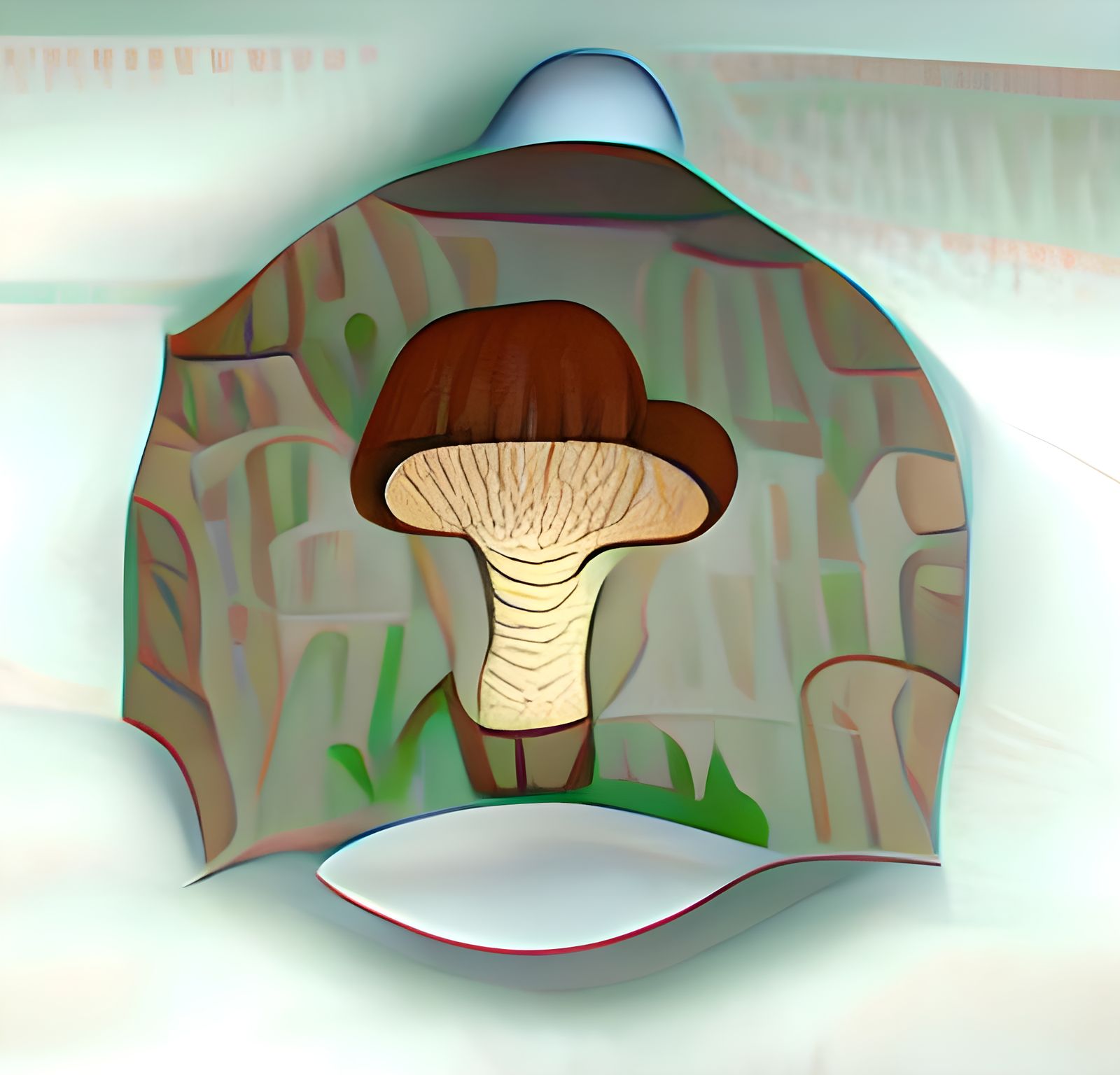 Cel-Shaded Mushroom Illustration