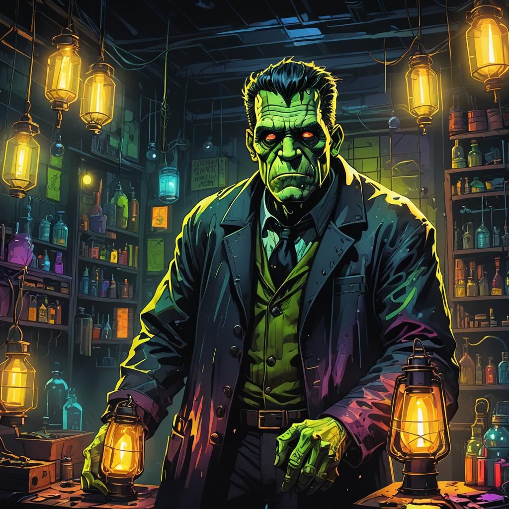 Colorful Frankenstein the monster