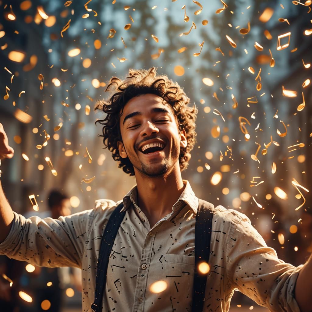 Euphoric Young Man Dancing in Club, Cinematic Still