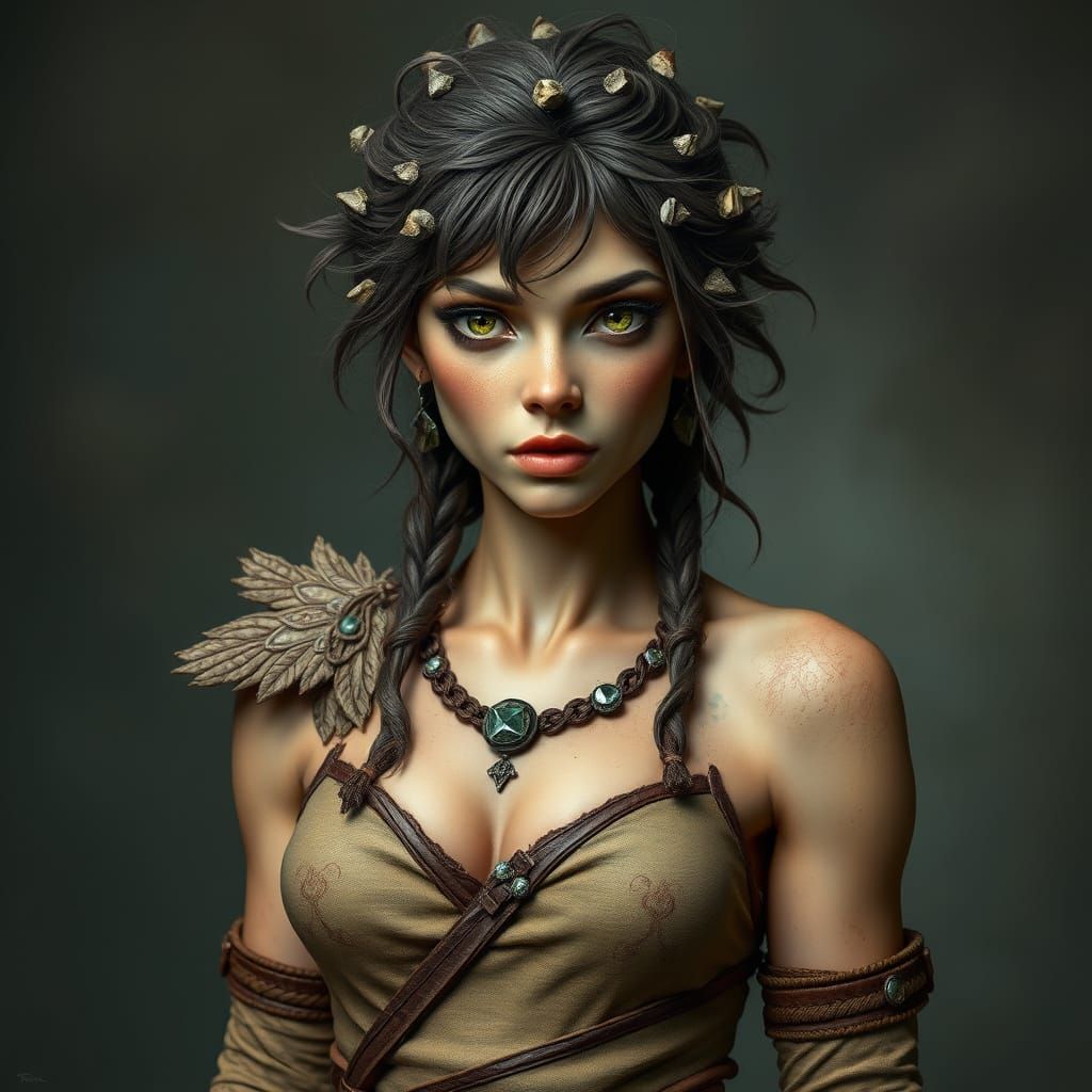 Goddess of Ancient Earth in Lush, Organic Style