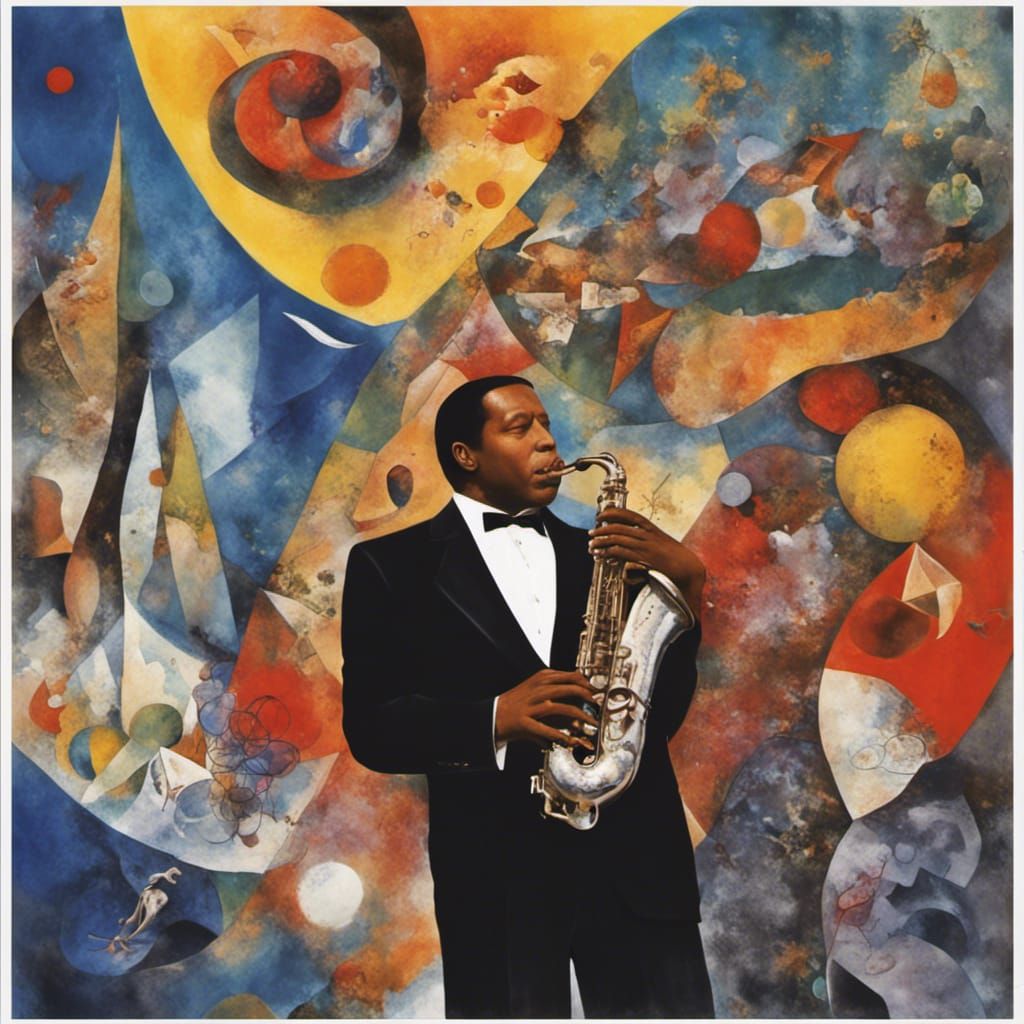 John Coltrane in a saxophone music vibe.