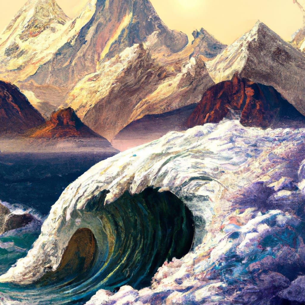 Giant Mountains Meet the Ocean: Detailed Concept Art