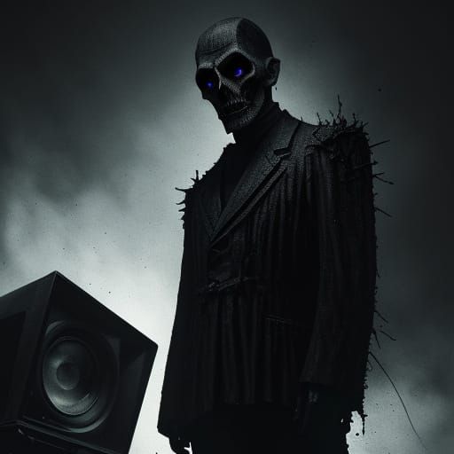 Distorted Horror Figure Emerges from Retro TV Broadcast in a...