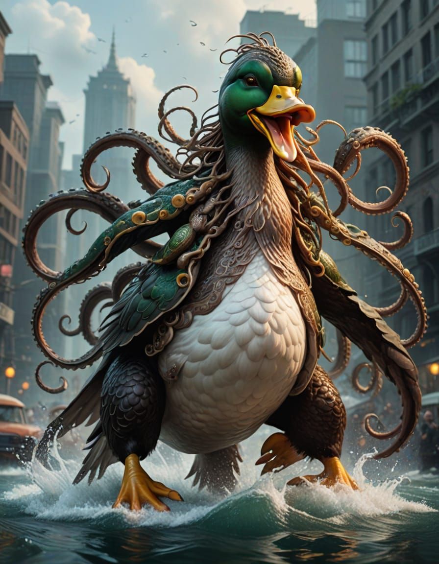 Mysterious Duck-Kraken Hybrid Unleashes Tentacled Fury
