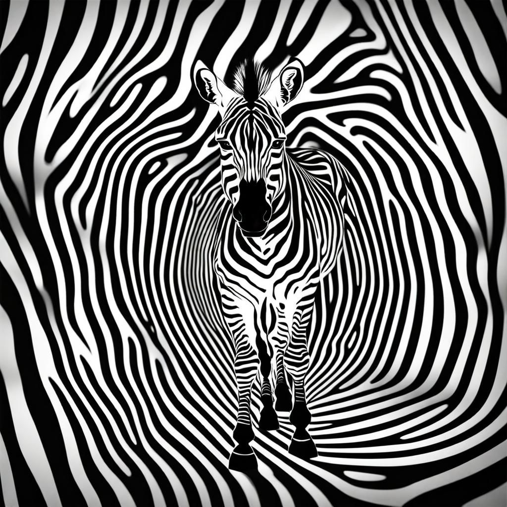 Zebra Optical Illusion with Distortion Effect