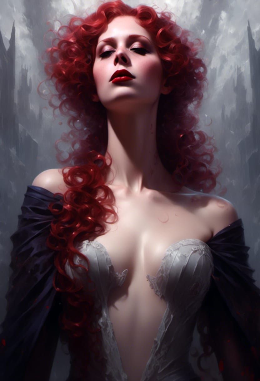 Macabre Vampire Fragrance Model Portrait in Hyperrealism