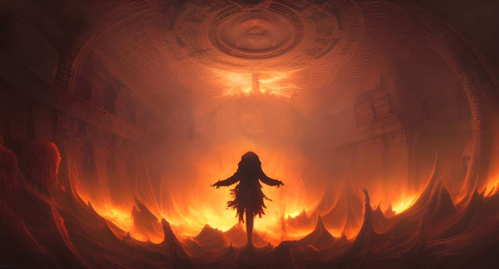 Ethereal Hell: Long Exposure Photorealistic Illustration