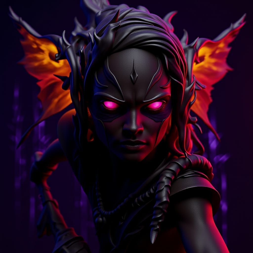 Black Flames in Dark Fantasy Concept Art