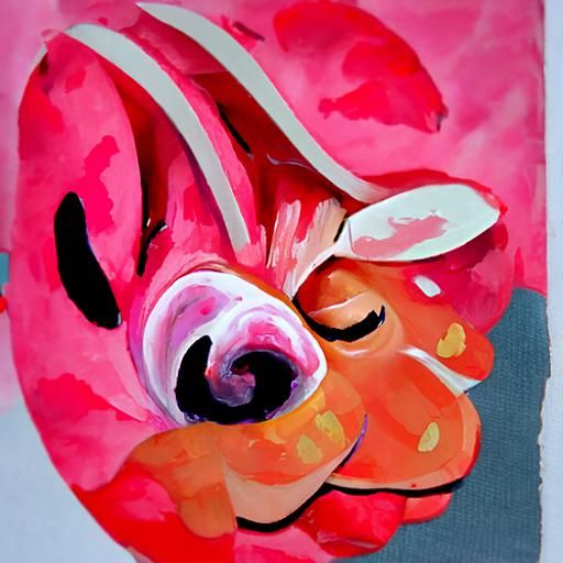 Detailed Gouache Painting of Piglet