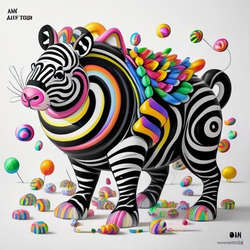 Zebra Mandala in a Candy Art Style