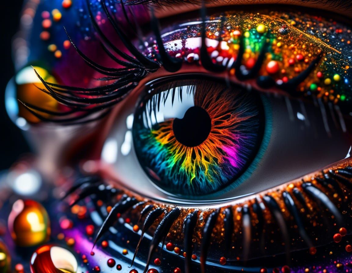 Hyperrealistic Macro Eye in Vibrant Colors