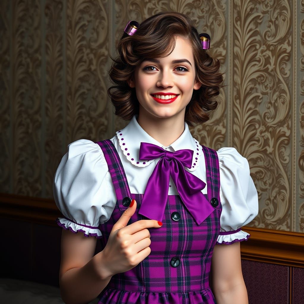 Elegant Youth in Purple School Attire