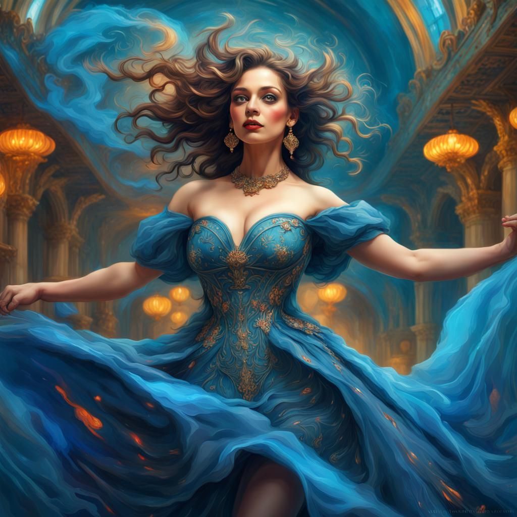 The Belle of the Ball, in blue