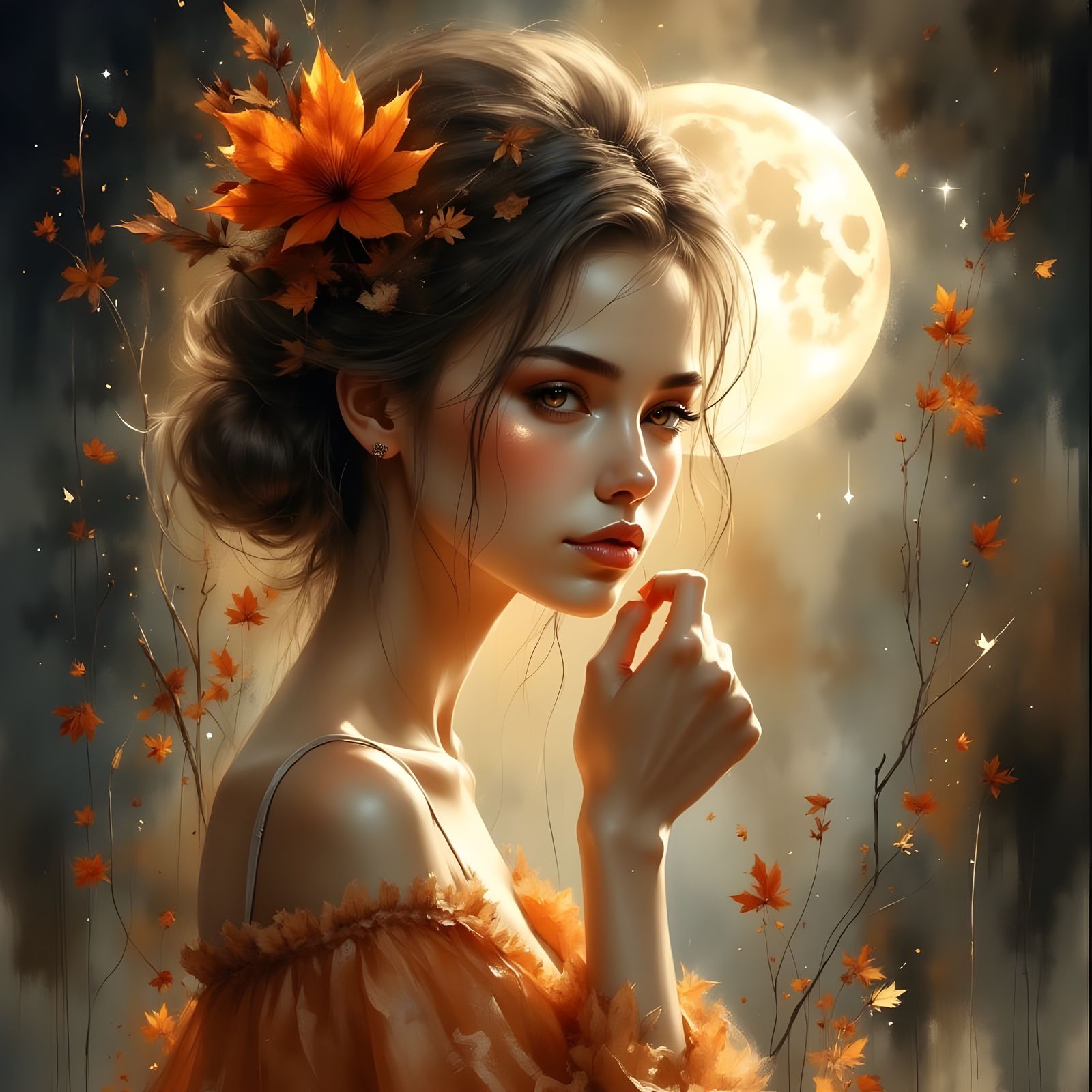 Autumn Sprite Lost in Thought by Full Moon