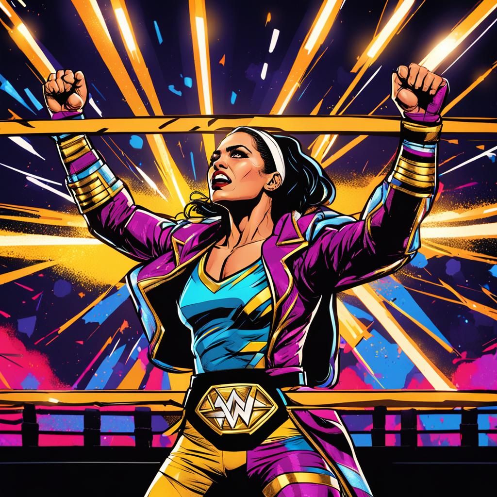 Thunder Rosa Victory in Dynamic Comic Book Art