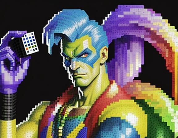 Pixelated Supervillain Ruins Nightcafe Creations