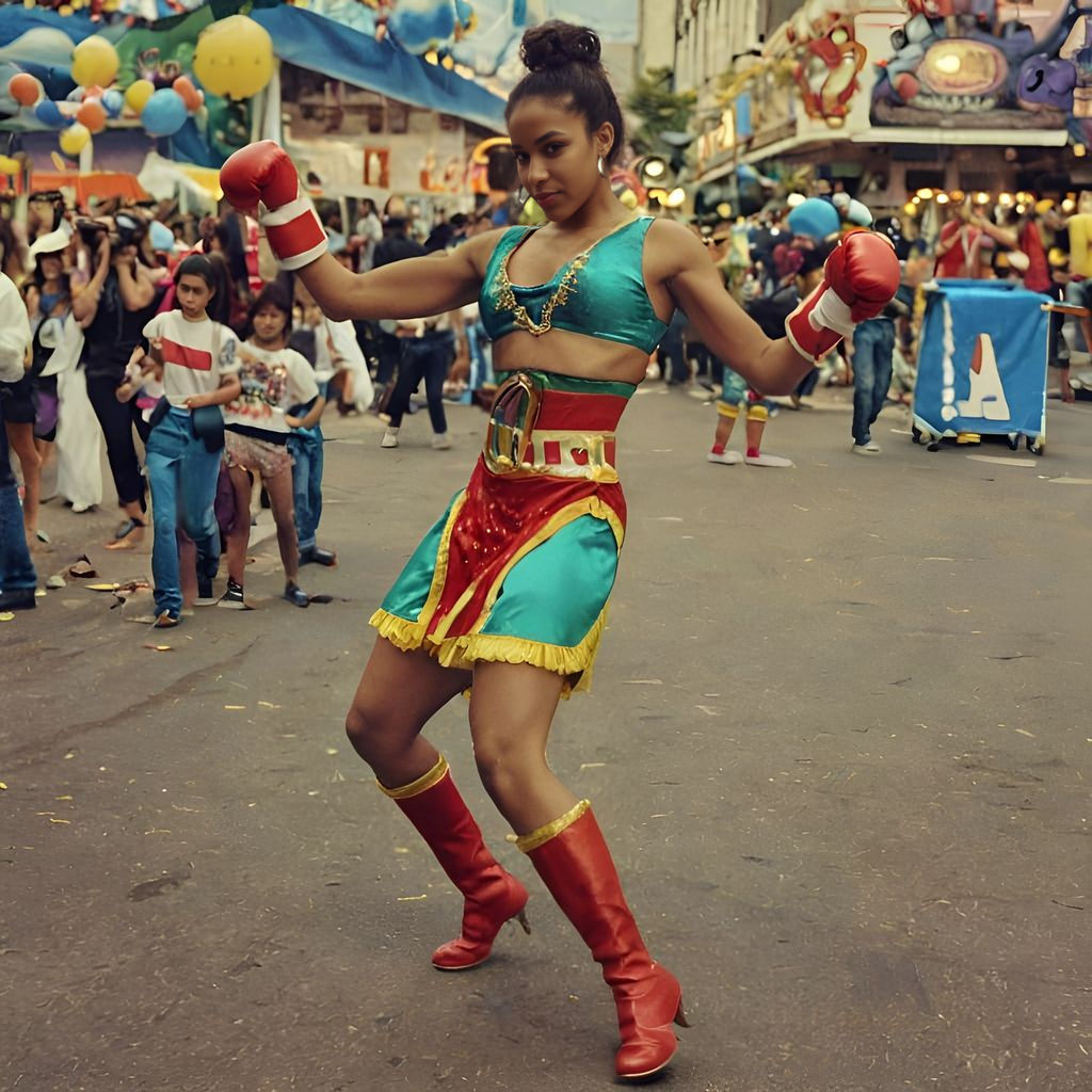 Rio Carnival Boxer in Cinematic Film Style