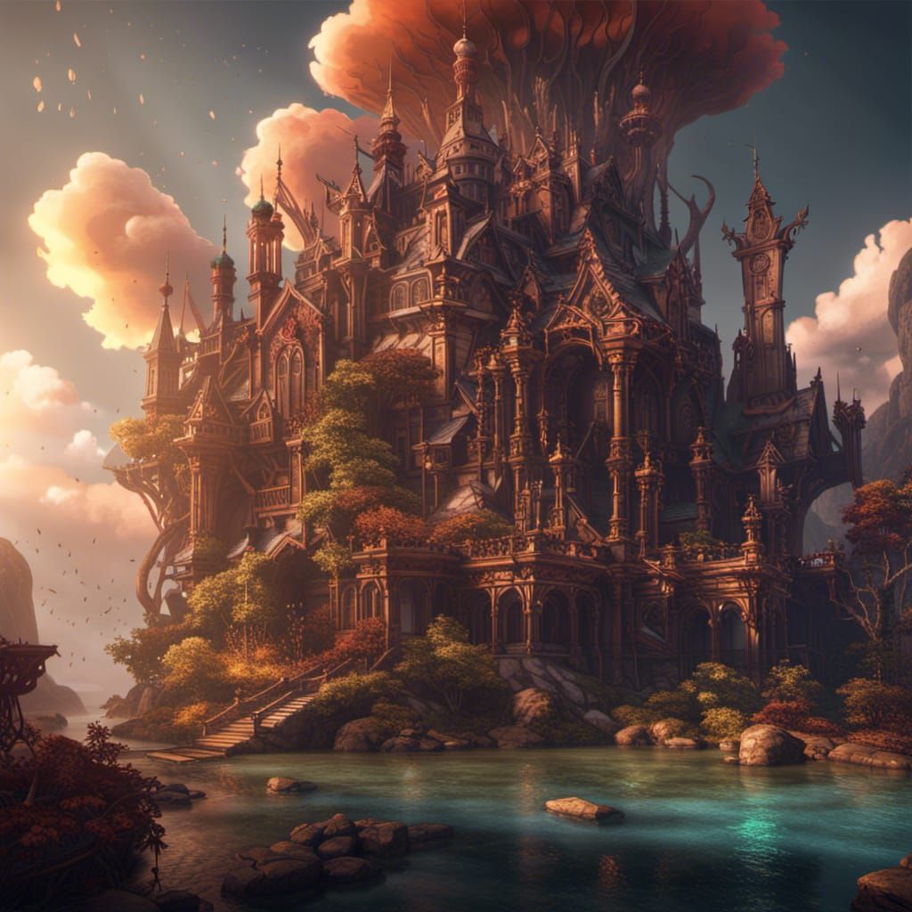Fantastical Castle Concept Art in Deep Color
