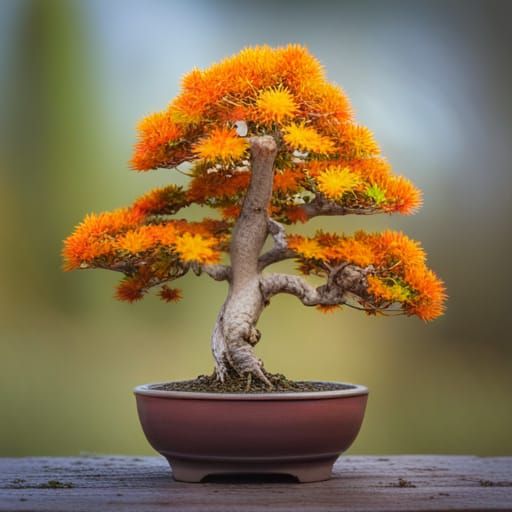 Coral Bark Maple Bonsai Tree Photography