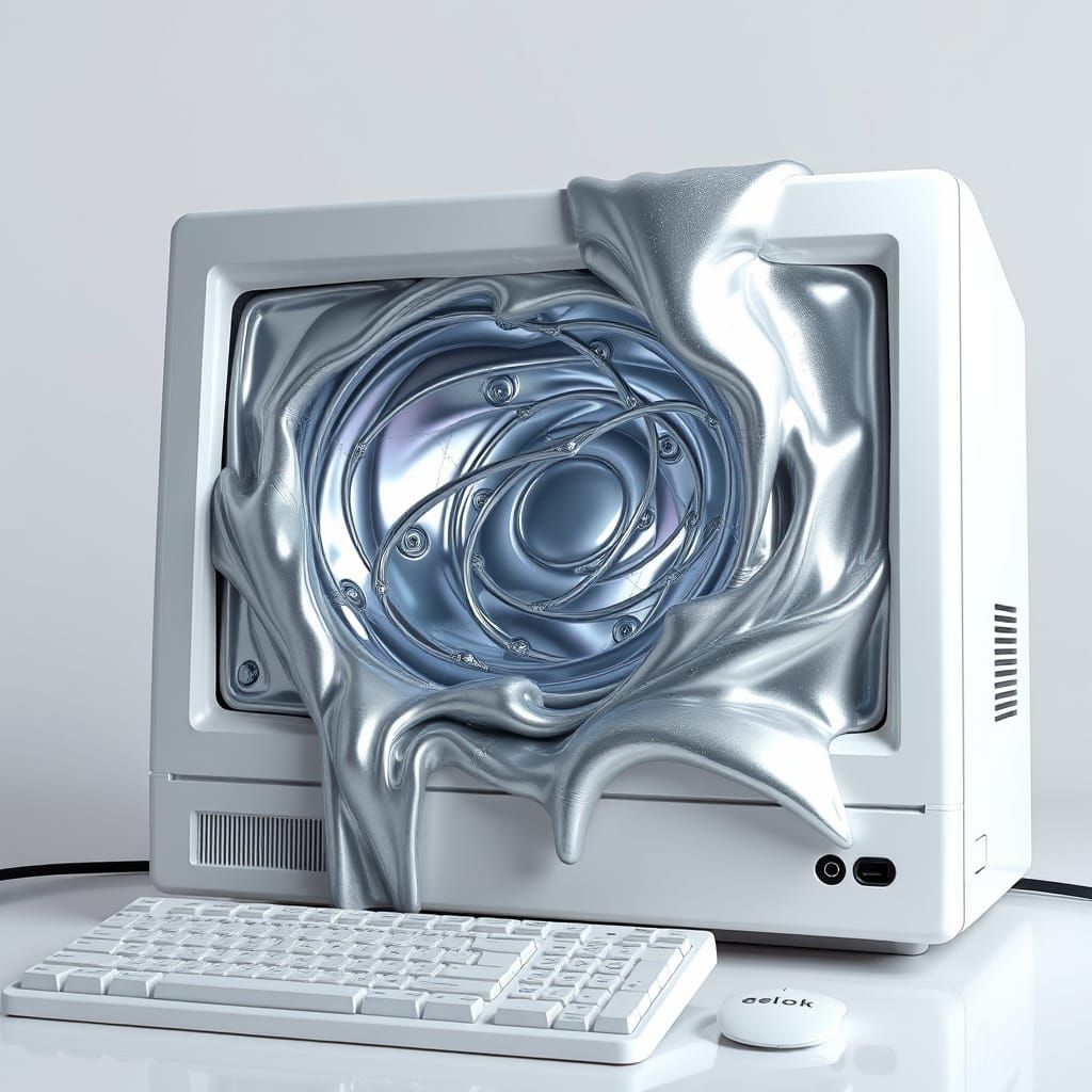 Windows 95 Computer with Chromatic Slime Mirror