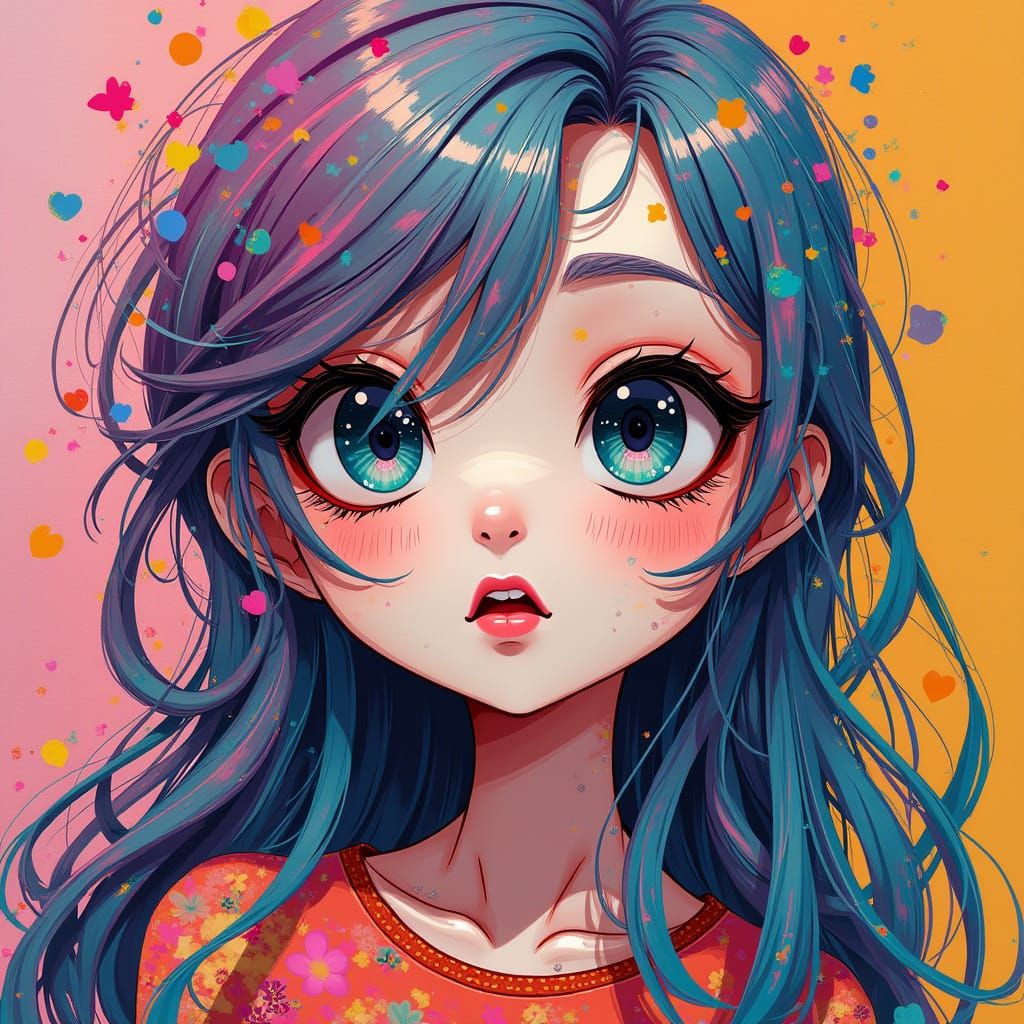 Abstract Kawaii Masterpiece Captures Confusion and Contempla...