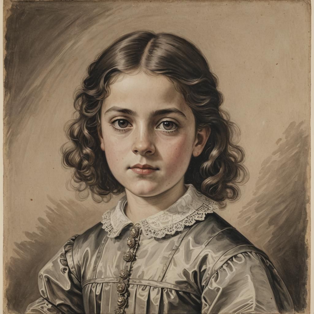 Giovanna Mezzogiorno Portrait in Her Youth