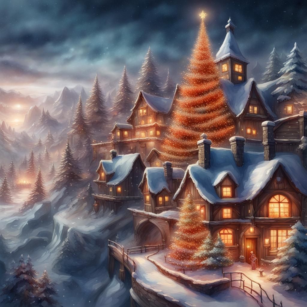 Festive Christmas Watercolor Paper in Detailed Matte Style