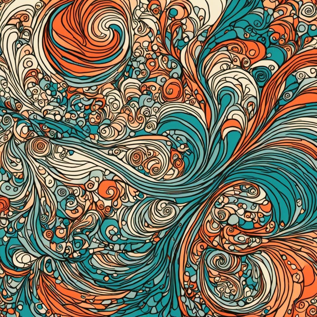 Coloring Book Style Abstract Art Design