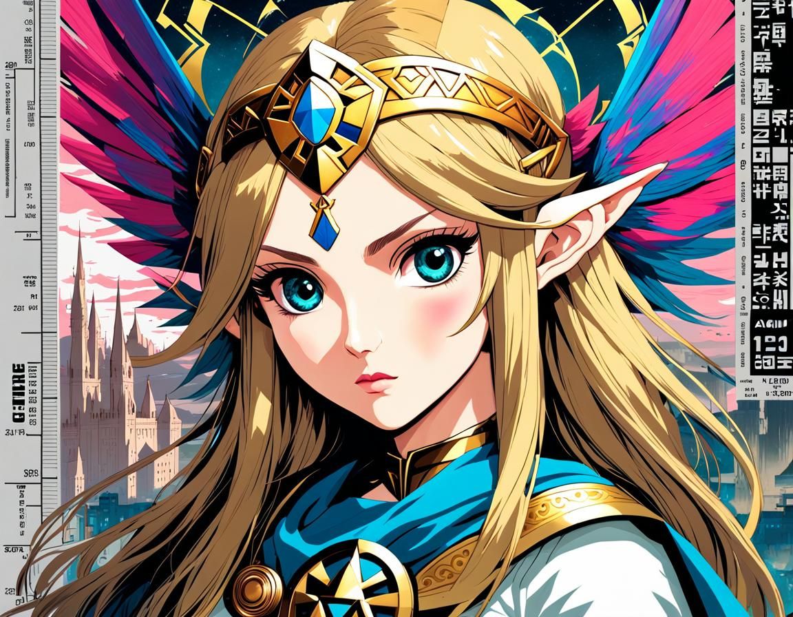 Princess Zelda Anime Manga Portrait