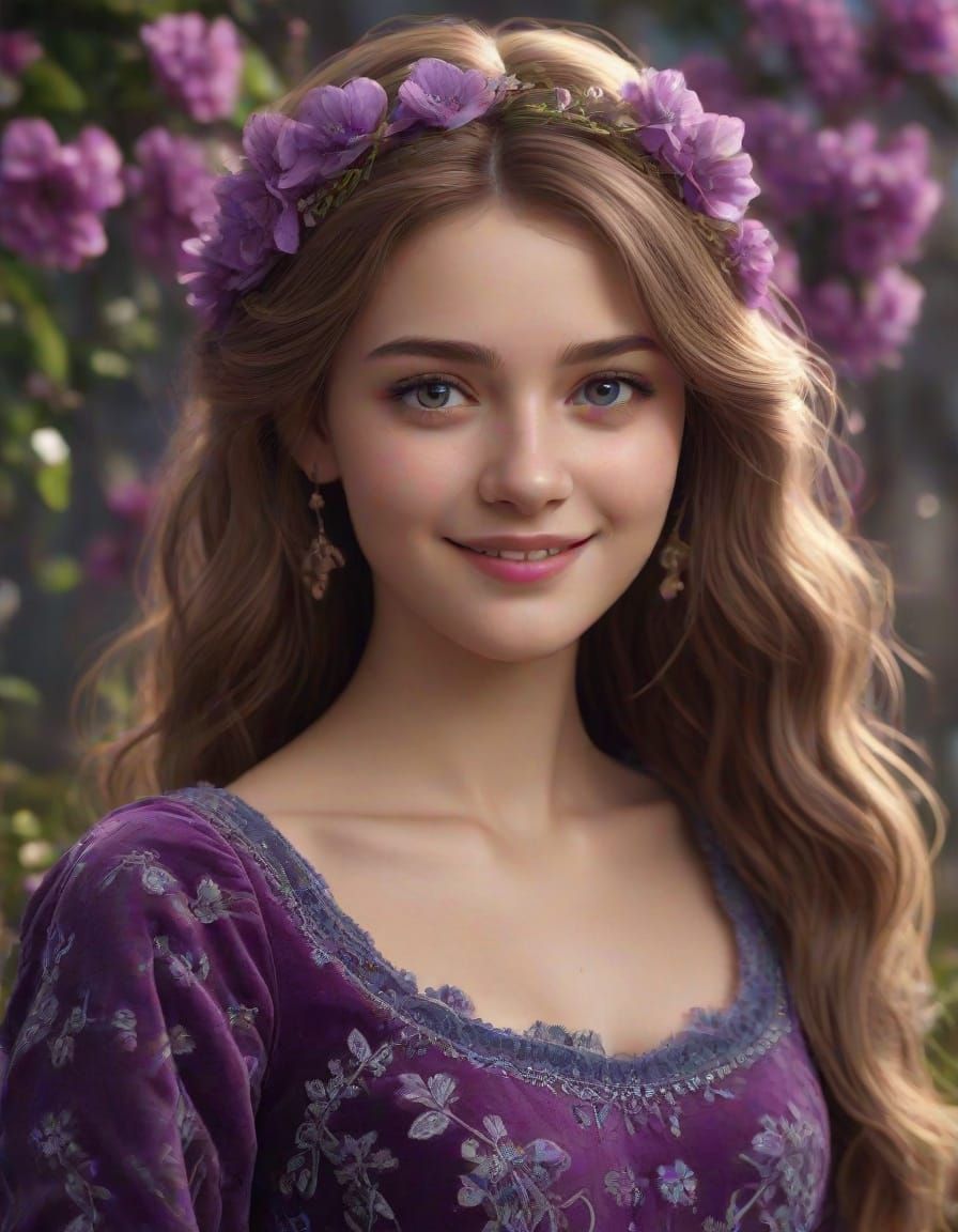 Fantastical Princess Crowned in Velvet Dream