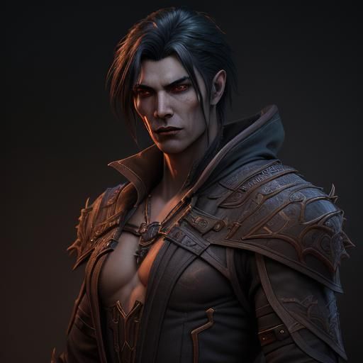 Male Vampire Rogue in Detailed Matte Painting