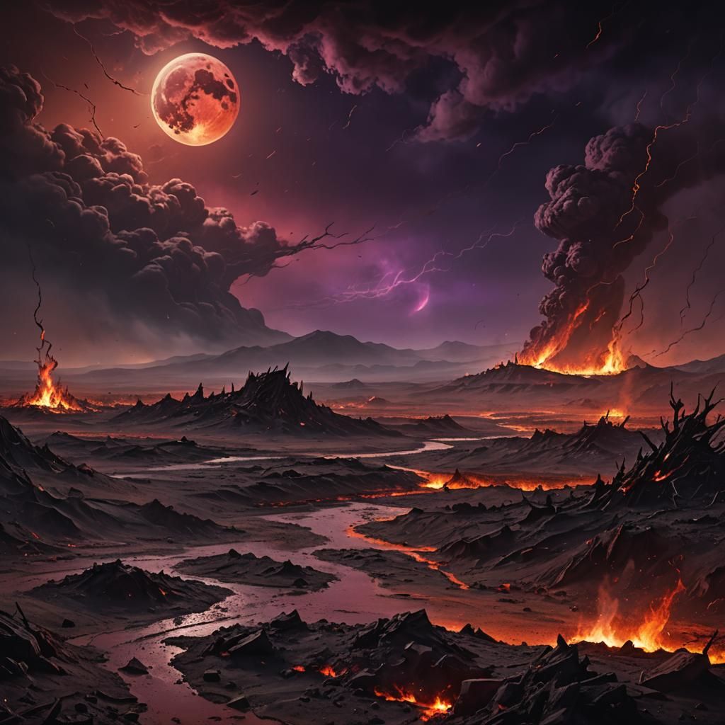 Dark Fantasy Wasteland Landscape in Digital Art Style