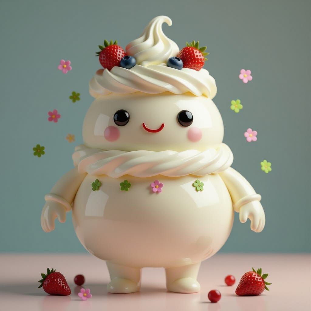 Whipped Cream Being with Fruity Hair